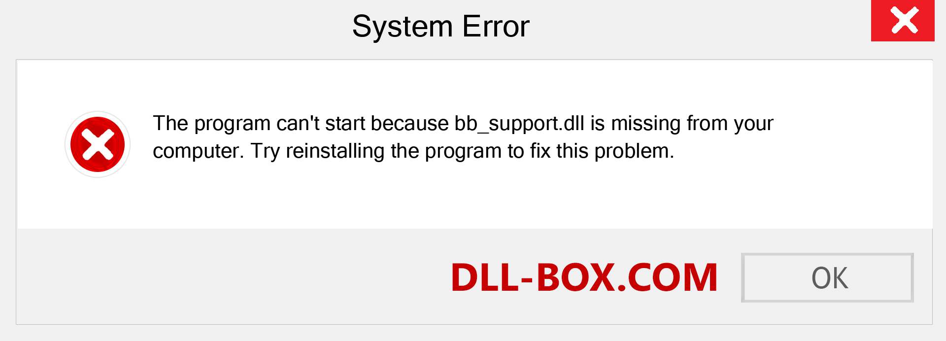  bb_support.dll file is missing?. Download for Windows 7, 8, 10 - Fix  bb_support dll Missing Error on Windows, photos, images